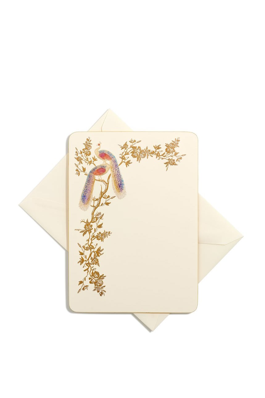 Bernard Maisner Peacock Hand-Painted Statement Card