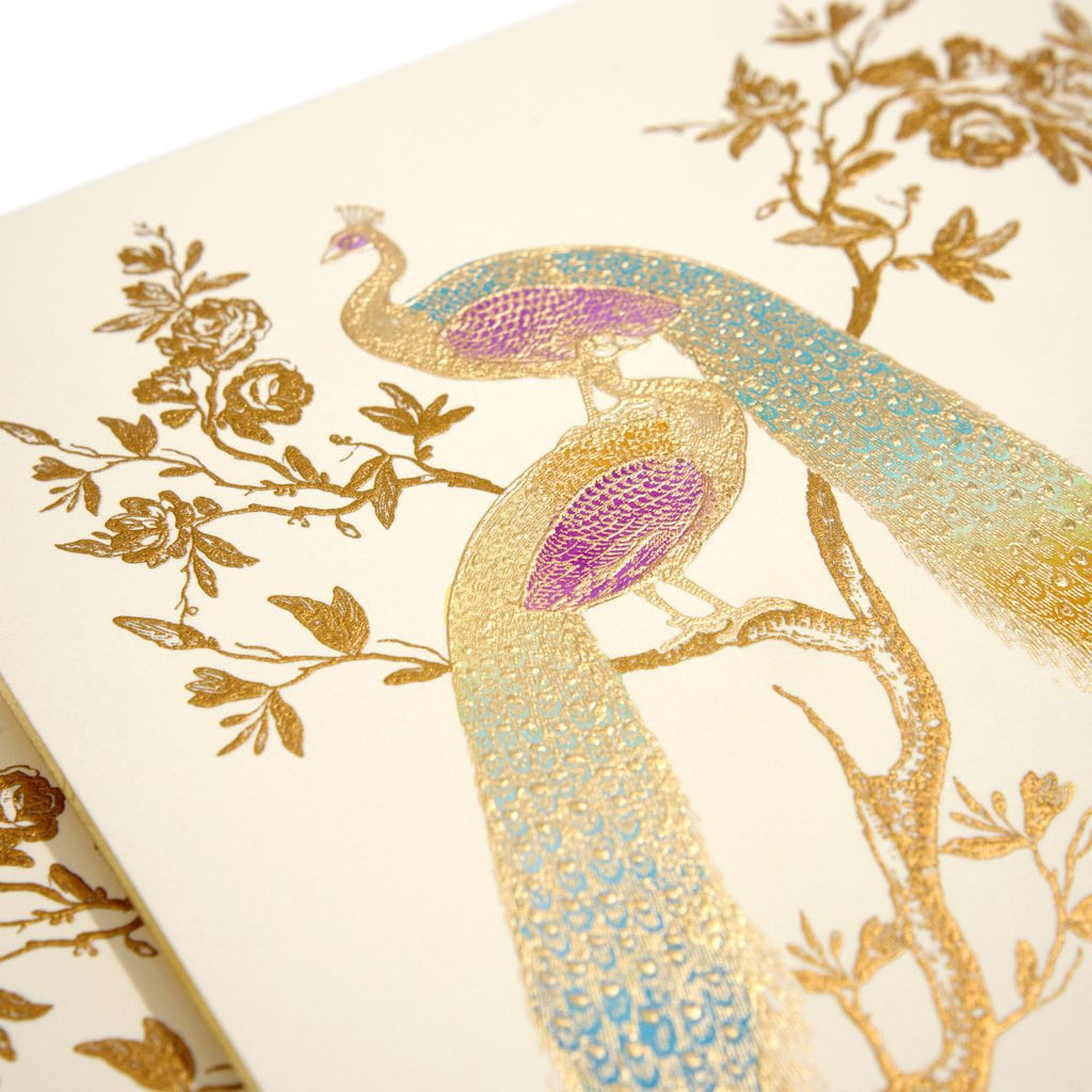 Bernard Maisner Peacock Hand-Painted Statement Card