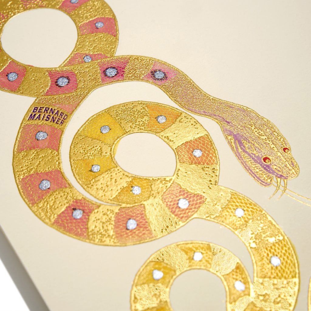 Bernard Maisner Snake Hand-Painted Statement Card