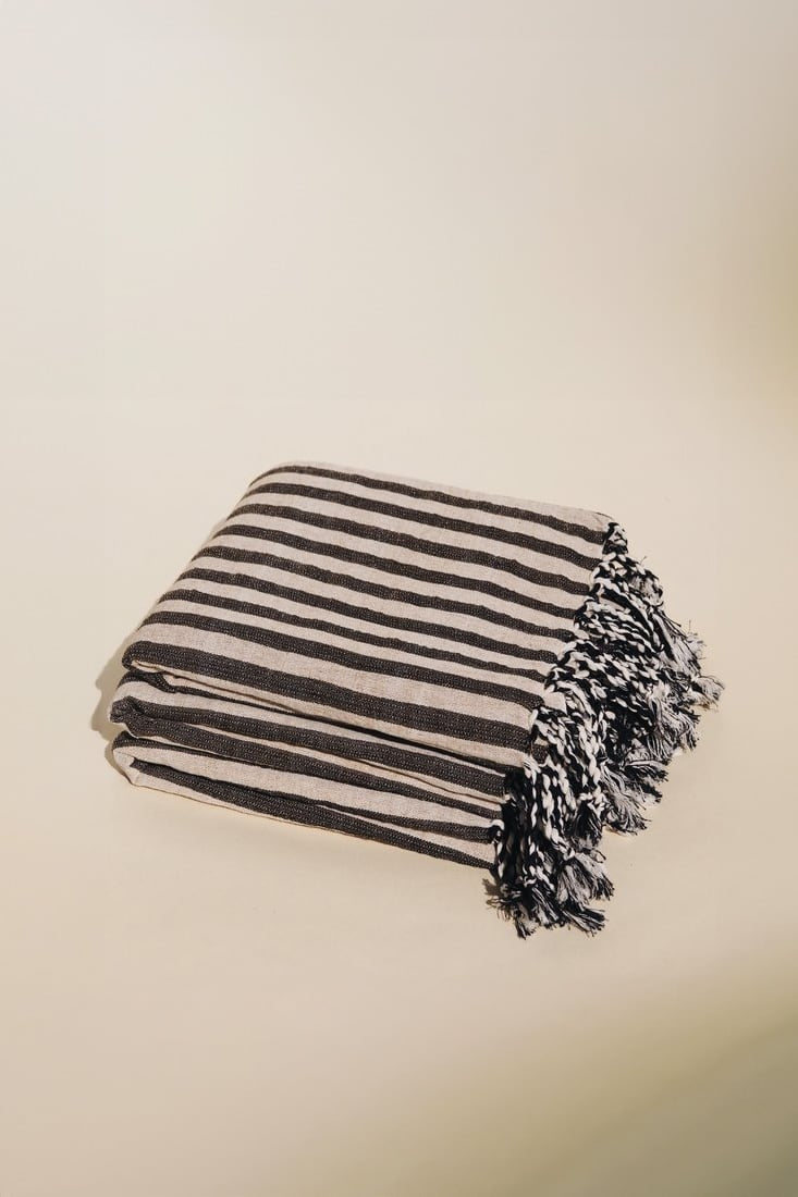 Mizar and Alcor Striped Black Towel